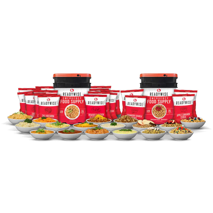 Breakfast, Lunch &amp; Dinner Multi-Bucket Food Supply (240 Servings)