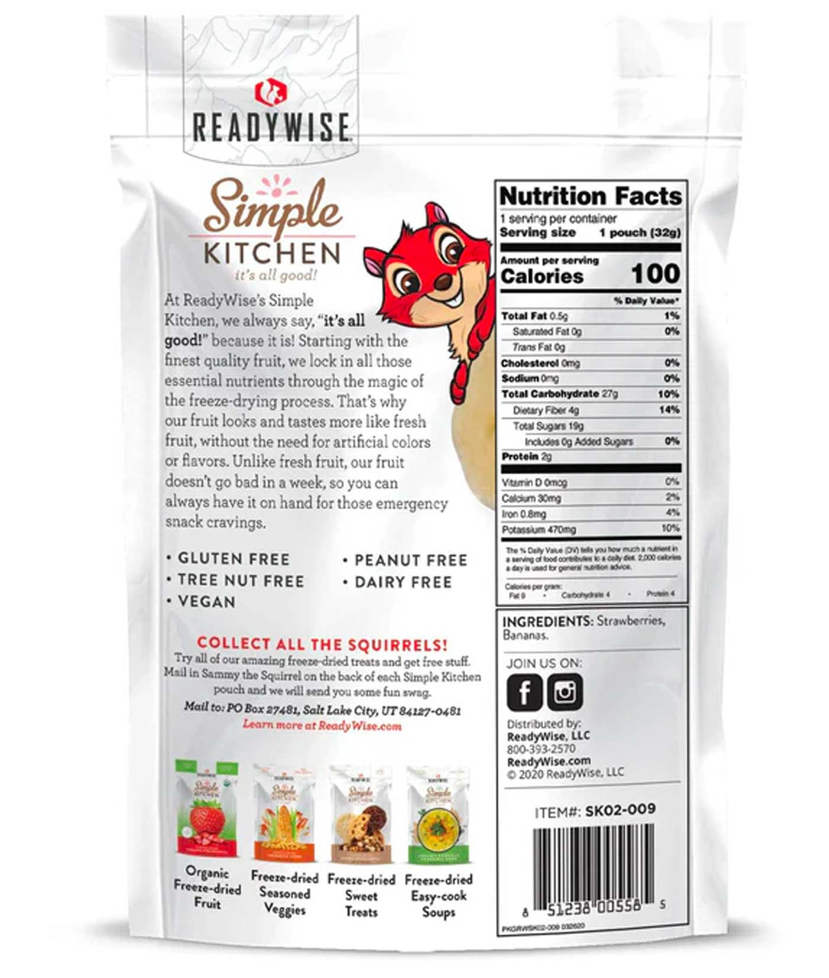 Freeze-Dried Strawberries &amp; Bananas (Pack of 6)