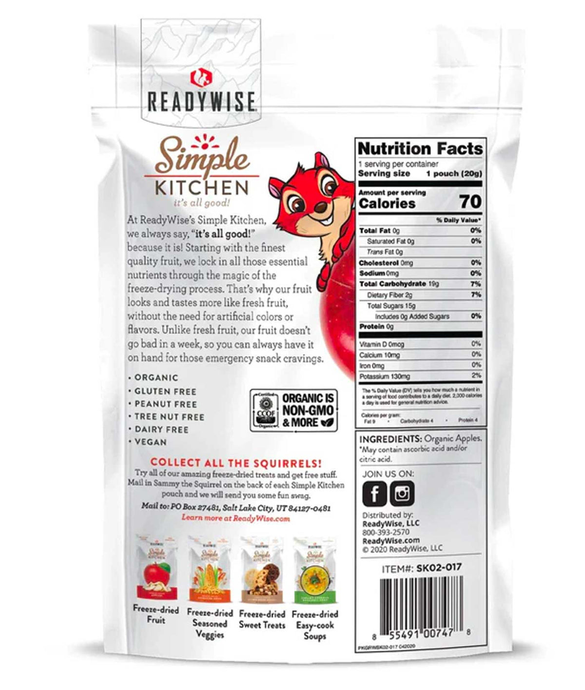 Organic Freeze-Dried Apples (Single Pouches)