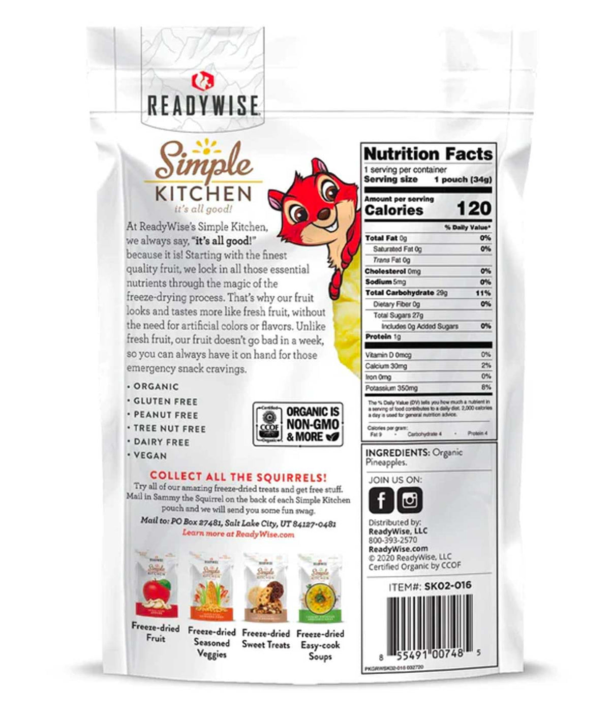 Organic Freeze-Dried Pineapple (Pack of 6)