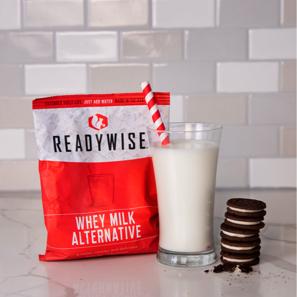 Powdered whey milk alternative emergency pouch