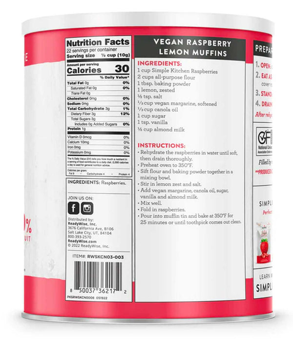 Big Can of Freeze-Dried Raspberries (#10 Can) - Beam