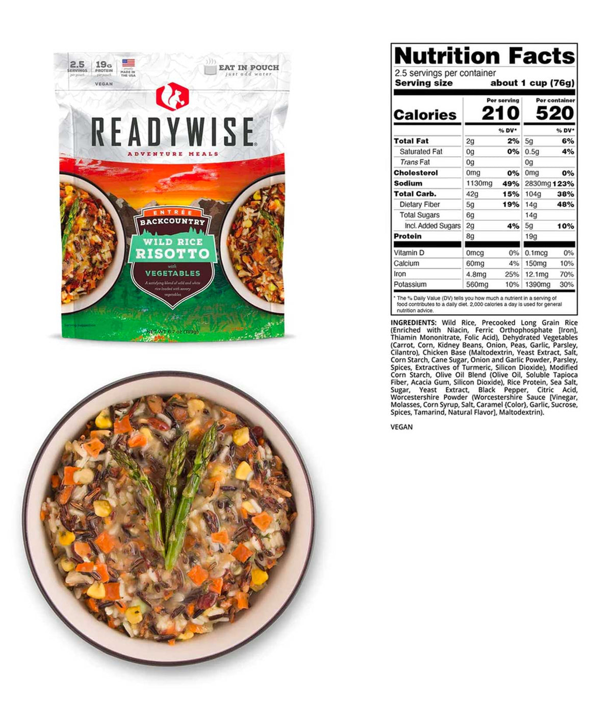 Backcountry Wild Rice Risotto with Vegetables (Pack of 6)