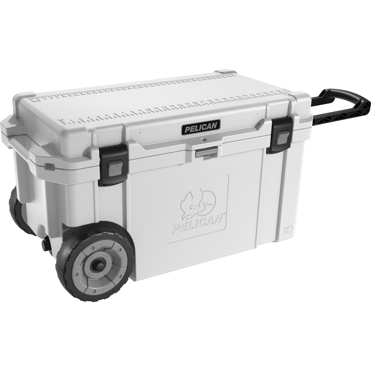 Pelican 65QT Wheeled White Front