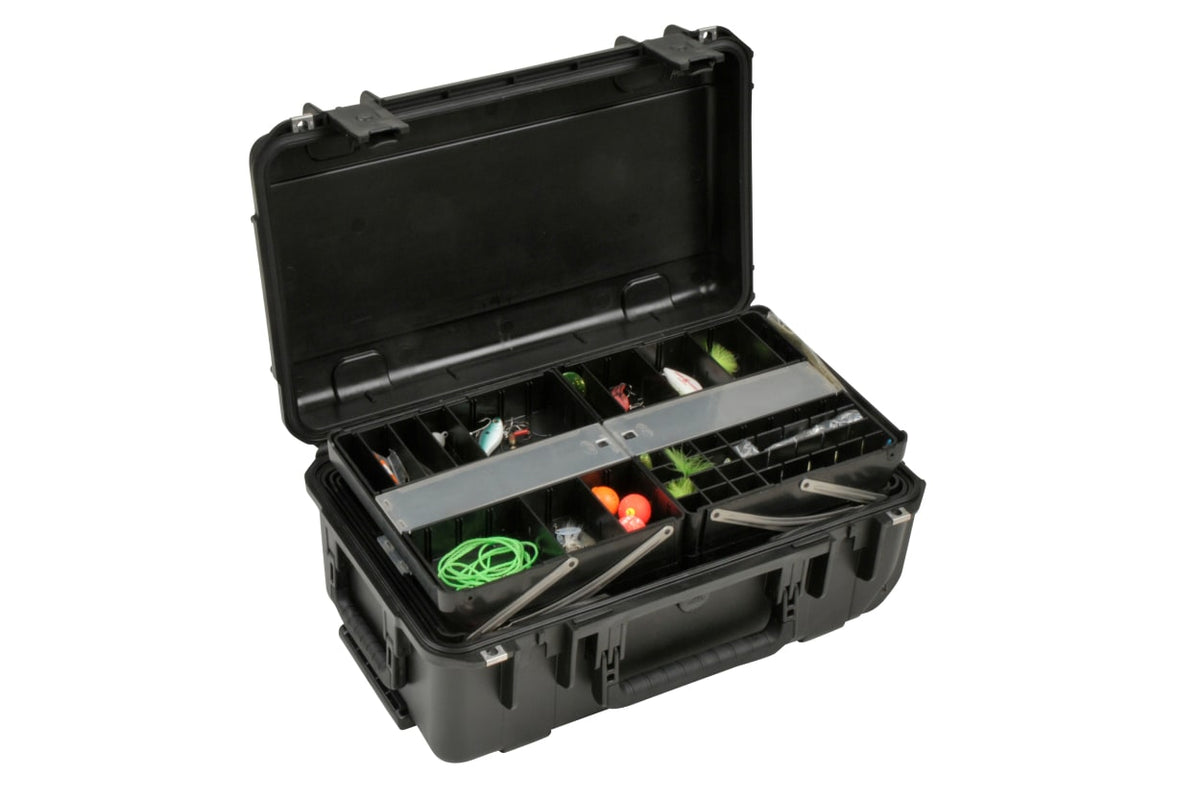 SKB iSeries 2011 Large Watertight Fishing Tackle Box Opend Filled Angle Open Trays Closed