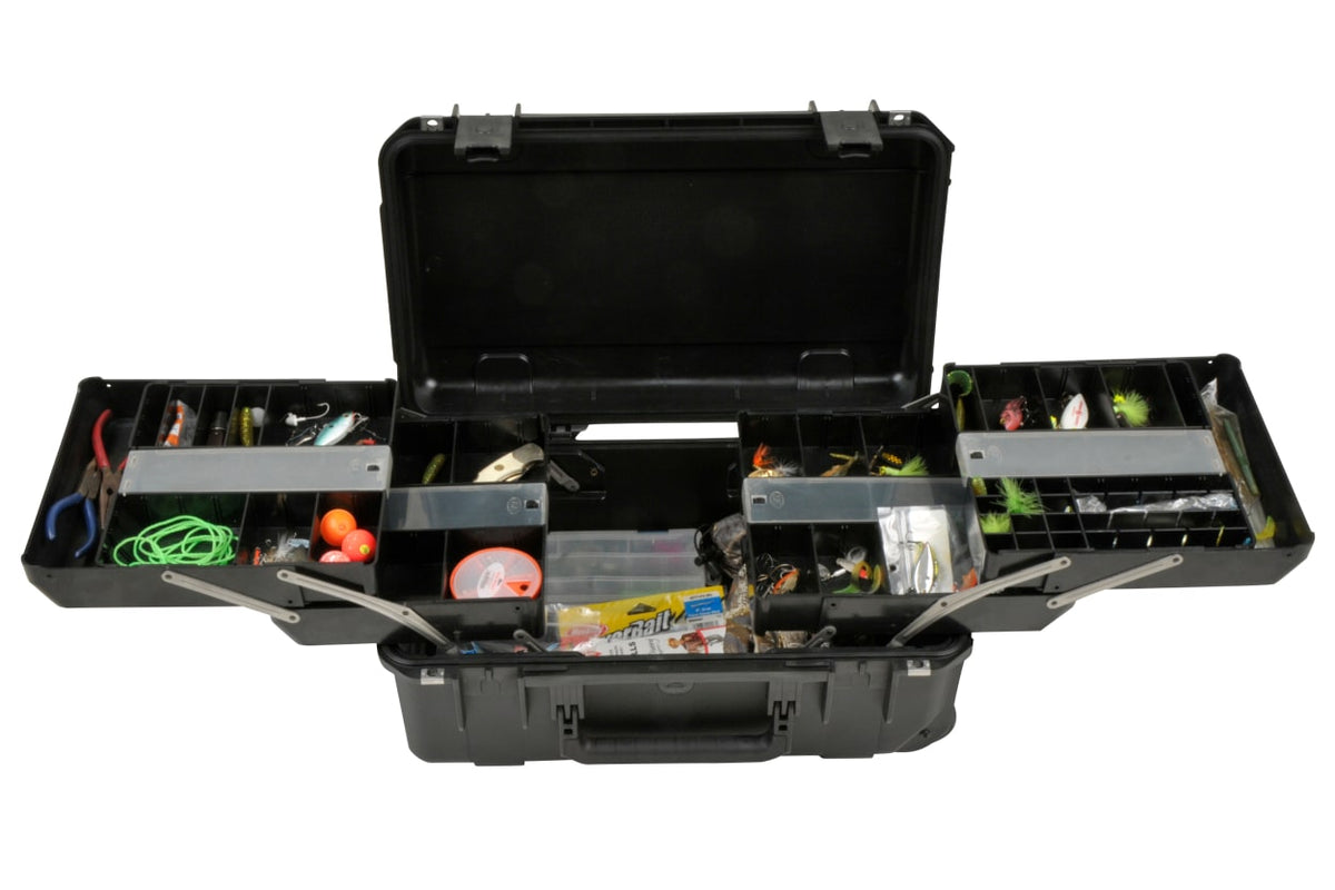 SKB iSeries 2011 Large Watertight Fishing Tackle Box Trays Open