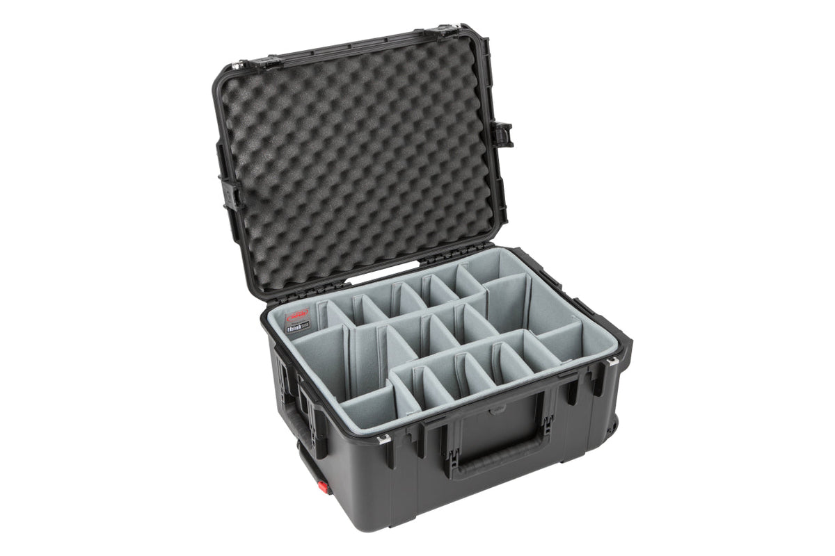 SKB iSeries 2217 Large Reel Case with Think Tank Padded Dividers 10.375&quot; Deep Front Opened Angle