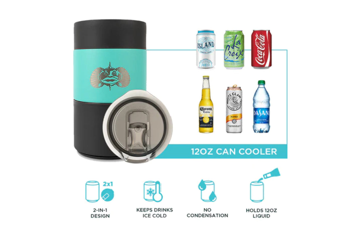 Toadfish 12oz Non-Tipping Can Cooler What Fits