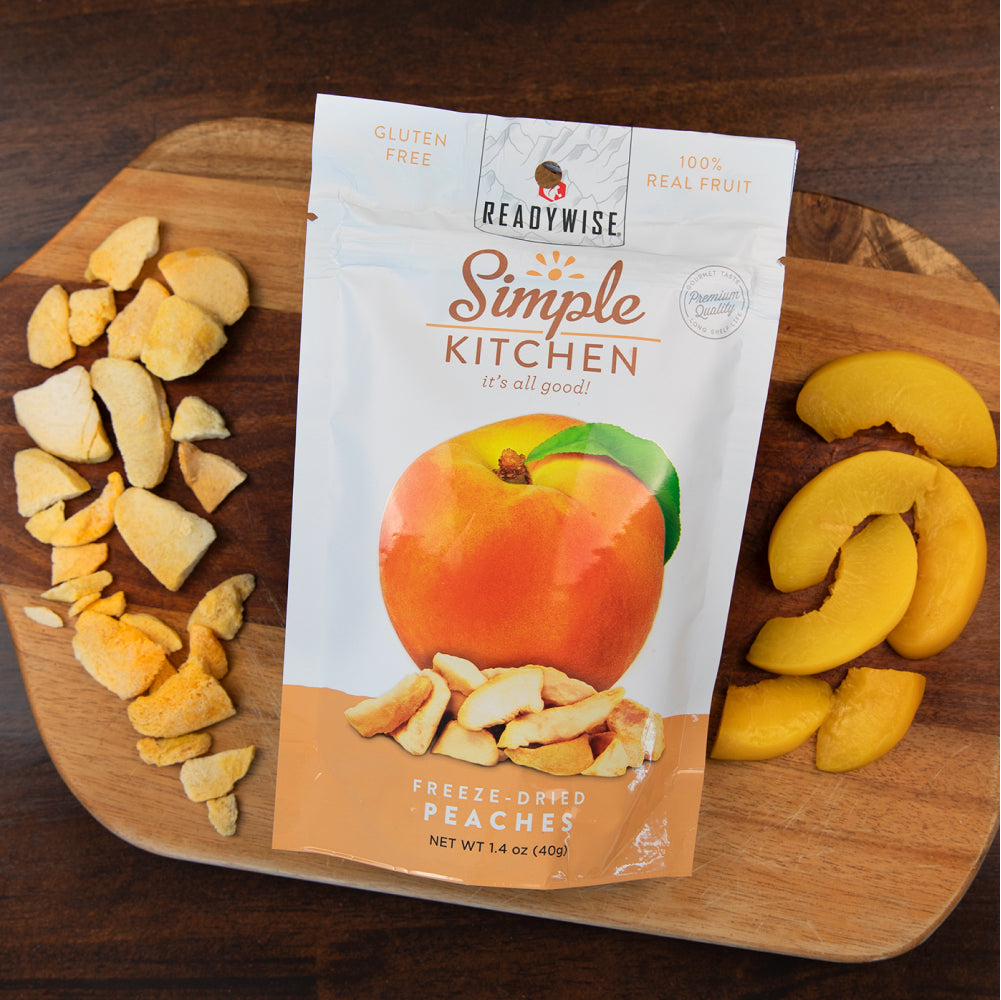 Freeze dried peaches snack from Readywise Emergency Food Supply
