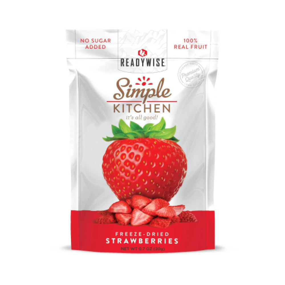 Readywise emergency food supply freeze dried strawberries pouches