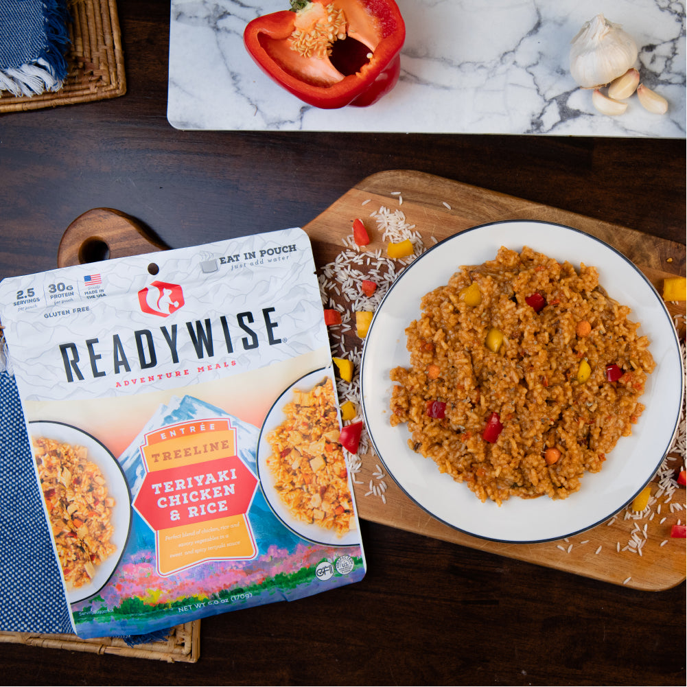 Teriyaki Chicken & Rice Meal from Readywise Emergency Food Supply Cooked